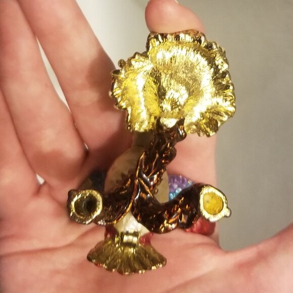 Swarovski-style bejeweled hummingbird-shaped trinket box - Picture 8 of 13